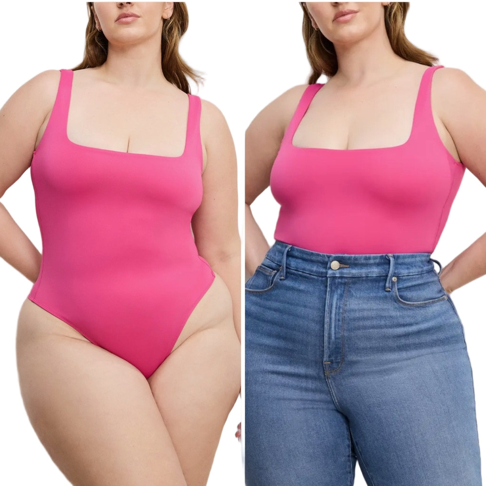 🛼Good American Sculpting modern tank Bold Pink One-Piece bodysuit size 4XL NWT